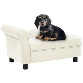 Sofá para Cães 83x45x42 cm Couro Artificial Cor Creme