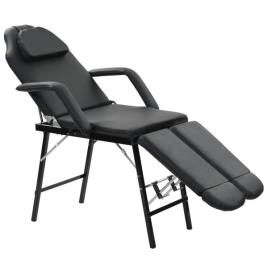 Cadeira esteticista portátil couro artificial 185x78x76cm preto