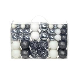 Conjunto de bolas de natal 100 pcs 6 cm branco/cinzento
