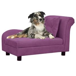 vidaXL Sofá para cães com almofada 83x44x44 cm pelúcia bordô