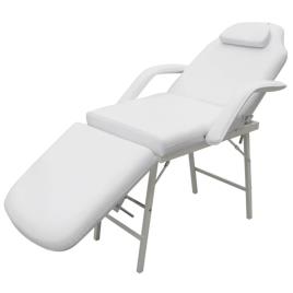 Cadeira massagem com encosto ajustável e apoio para os pés, branco