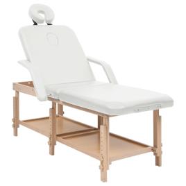 Mesa de massagens com 3 zonas couro artificial branco