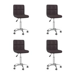 Cadeiras de jantar giratórias 4 pcs couro artificial castanho