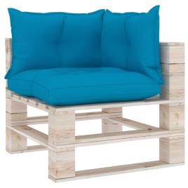 Almofadões para sofá de paletes 3 pcs tecido azul