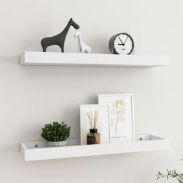 Prateleiras parede Loggia 2 pcs 60x15x4cm MDF branco