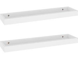 Prateleira de Parede VIDAXL Loggia 2 Peças (Branco - MDF - 60x15x4 cm)