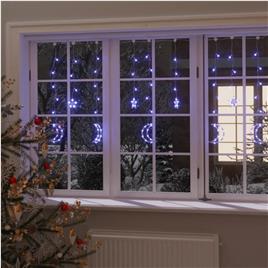vidaXL Estrelas e luas de luz c/ controlo remoto 345 luzes LED azul