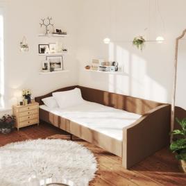 Sofá-cama c/ saída USB 90x200 cm tecido castanho