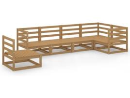 Conjunto de Jardim VIDAXL 6 Peças (Castanho - Madeira - 70x70x67 cm)