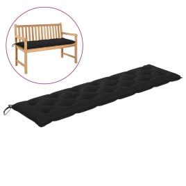 vidaXL Almofadão para banco de jardim 200x50x7 cm tecido preto