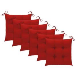 Almofadões de cadeira 6 pcs 50x50x7 cm tecido vermelho