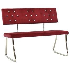 Banco 110 cm veludo vermelho tinto