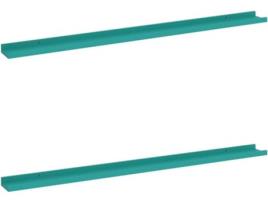 Prateleiras de parede 2 pcs 115x9x3 cm azul