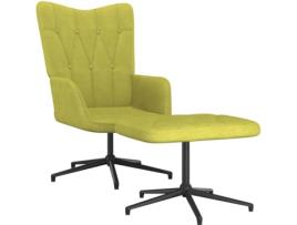 Poltrona VIDAXL com Repousa Pés (Verde - Tecido - 62x68x98 cm)