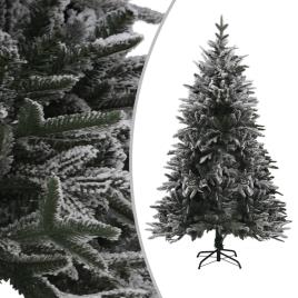Árvore de Natal artificial com neve 210 cm PVC e PE verde