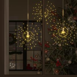 Iluminação fogo de artifício ext. branco quente 140 LEDs 50 cm