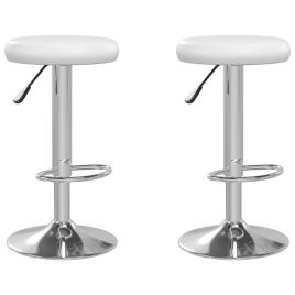 Bancos de bar 2 pcs couro artificial branco