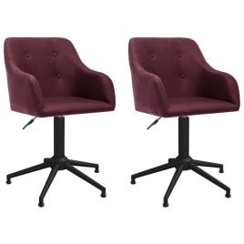 Cadeiras de jantar giratórias 2 pcs tecido roxo