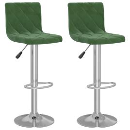 Bancos de bar 2 pcs veludo verde-escuro