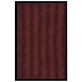Tapete de porta às riscas 80x120 cm vermelho