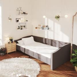 Sofá-cama c/ saída USB 90x200 cm tecido cinzento-escuro