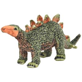 vidaXL Brinquedo de montar estegossauro peluche verde e laranja XXL