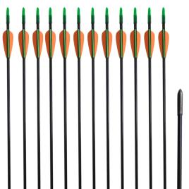 Flechas padrão recurve por arcos 76.2 cm/ 0,6 cm fibra de vidro 12 pçs