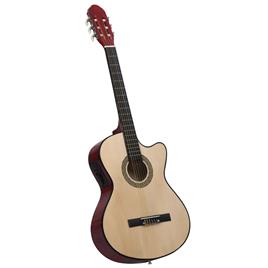 vidaXL Guitarra acústica cutaway com equalizador e 6 cordas