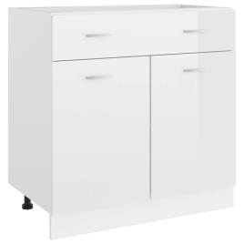 Armário inferior c/ gavetas 80x46x81,5cm contraplacado branco
