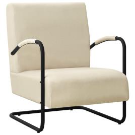 vidaXL Poltrona em tecido cor creme