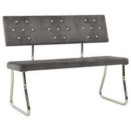 Banco 110 cm veludo cinzento-claro