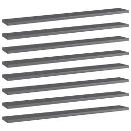 Prateleiras para estante 8 pcs 80x10x1,5cm contraplacado cinza