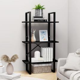 Unidade de prateleiras 60x30x105 cm contraplacado preto
