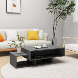 Mesa de centro 105x55x32 cm contraplacado cinzento