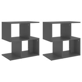 Mesas de cabeceira 2 pcs 50x30x51,5 cm contraplacado cinzento
