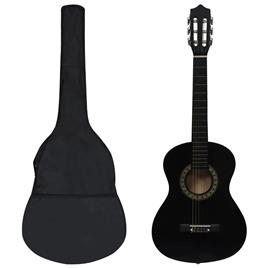 8 pcs conjunto guitarra clássica iniciantes 1/2 34' preto