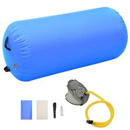 Rolo de ginástica/yoga insuflável com bomba 120x90 cm PVC azul