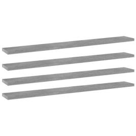 Prateleiras para estante 4 pcs 80x10x1,5cm contraplacado cinza