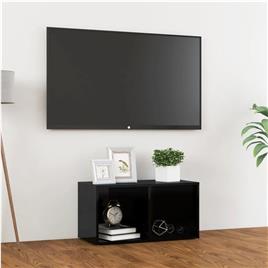 vidaXL Móvel de TV 72x35x36,5 cm contraplacado preto brilhante