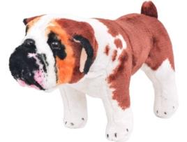 Bulldog VIDAXL Peluche Branco e Castanho (XXL)