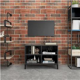 vidaXL Móvel de TV com pernas em metal 69,5x30x50 cm cinzento