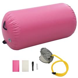 Rolo de ginástica/yoga insuflável com bomba 120x90 cm PVC rosa