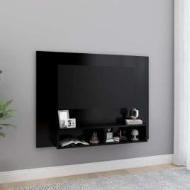 Armário de parede para TV 120x23,5x90 cm contraplacado preto