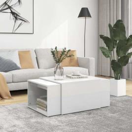 3 pcs conjunto de mesas de centro 60x60x30 cm branco brilhante
