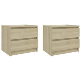 Mesas cabeceira 2 pcs 50x39x43,5cm contraplacado carvalho sono.