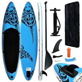 Conjunto prancha de paddle SUP insuflável 320x76x15 cm azul