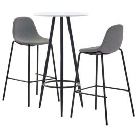3 pcs conjunto de bar tecido cinzento-acastanhado