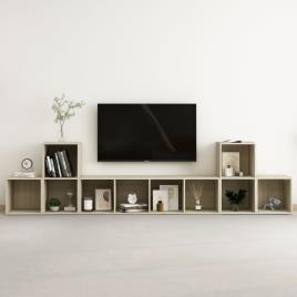 vidaXL 5 pcs conjunto de móveis de TV contraplacado carvalho sonoma