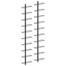 Garrafeiras de parede para 20 garrafas 2 pcs metal preto