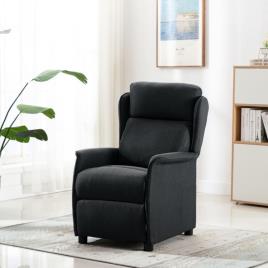 Poltrona de massagens reclinável tecido cinzento-escuro